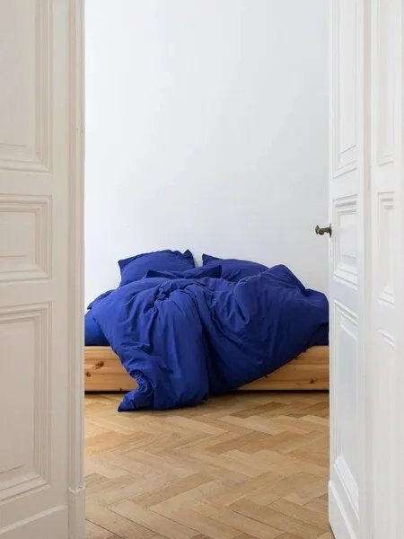 erlich textil erlich textil Cotton Select Bettdeckenbezug für Unisex aus Baumwolle-Flanell in knallblau, Knallblau, – Produktbild 3 von 5