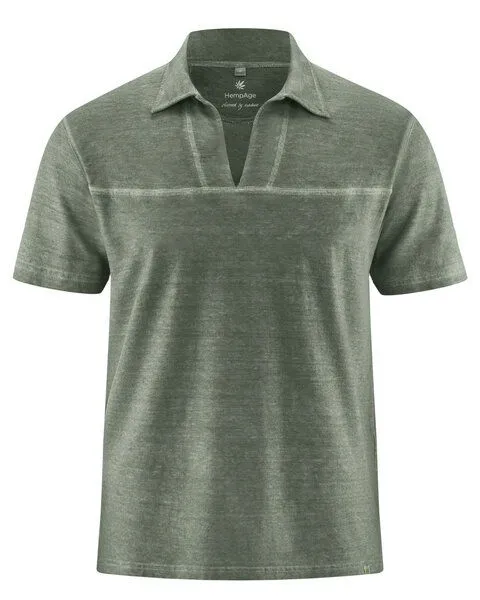 HempAge HempAge Herren T-Shirt Retro Hanf/Biobaumwolle, Moss(grün), – Produktbild 2 von 3
