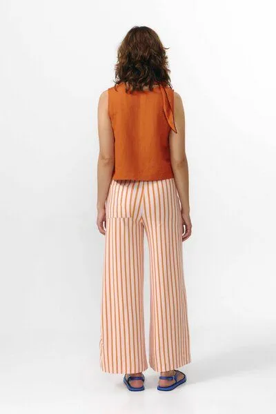 SUITE13LAB Suite13lab Damen-Weithose PALAU gestreift, Orange, – Produktbild 3 von 4