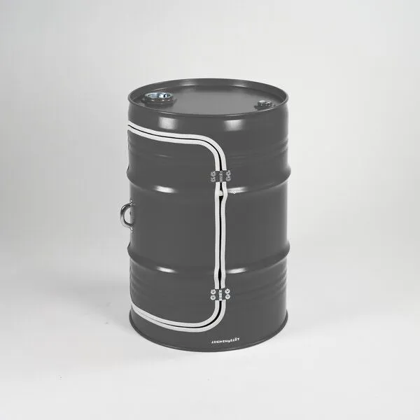 Lockengelöt Lockengelöt Minibar mit Tür aus einem kleinen Ölfass, Schiefergrau (gepulvert), – Produktbild 1 von 3