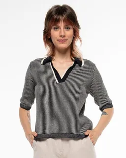 Alma & Lovis Alma & Lovis Edles Strick-Poloshirt aus Organic Cotton | Knit Polo – Produktbild 1 von 1