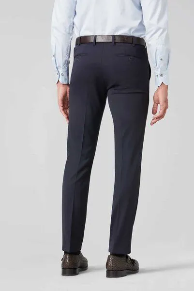 Meyer MEYER Feingabardine Bi-Stretch Chino, Blau (marine), – Produktbild 3 von 4