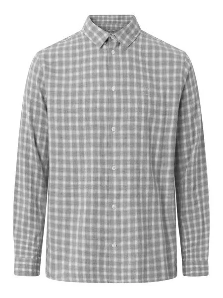 KnowledgeCotton Apparel KnowledgeCotton Apparel Regular Small Check Flannel Shirt VEGAN - Grey Check – Produktbild 1 von 4