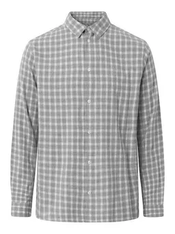 KnowledgeCotton Apparel KnowledgeCotton Apparel Regular Small Check Flannel Shirt VEGAN - Grey Check – Produktbild 1 von 1