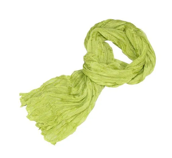 Schönes aus Indochina Schönes aus Indochina Seidenschal Crinkle einfarbig, Lime, – Produktbild 2 von 3