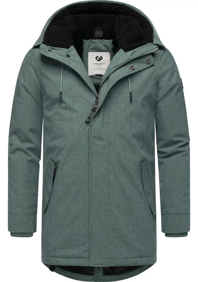 ragwear ragwear Kurzmantel Mr Smithem YOUMODO wasserdichte lange Herren Winterjacke mit Kapuze, Grün, – Produktbild 2 von 4