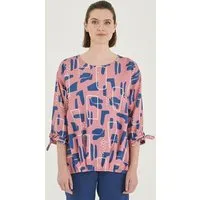 ORGANICATION ORGANICATION 3/4-Arm Bluse aus TENCEL Lyocell mit Allover-Print, Rose wine graphic, – Produktbild 1 von 1