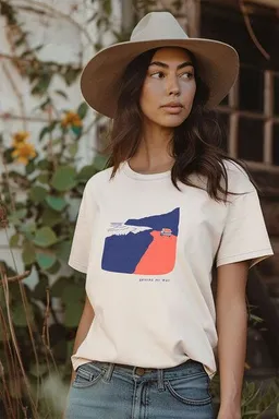 Kultgut Kultgut Biofair - Artdesign - Recyceltes Bio- Baumwolle- off white / Driving my way Shirt – Produktbild 1 von 1