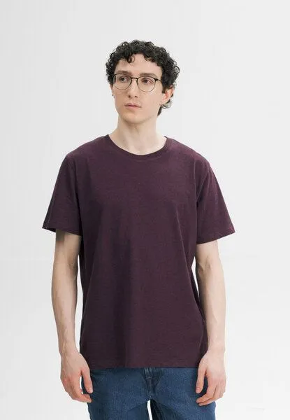 MELA MELA T-Shirt Style SADHIL aus 100% Bio-Baumwolle, Elderberry melange, – Produktbild 1 von 3