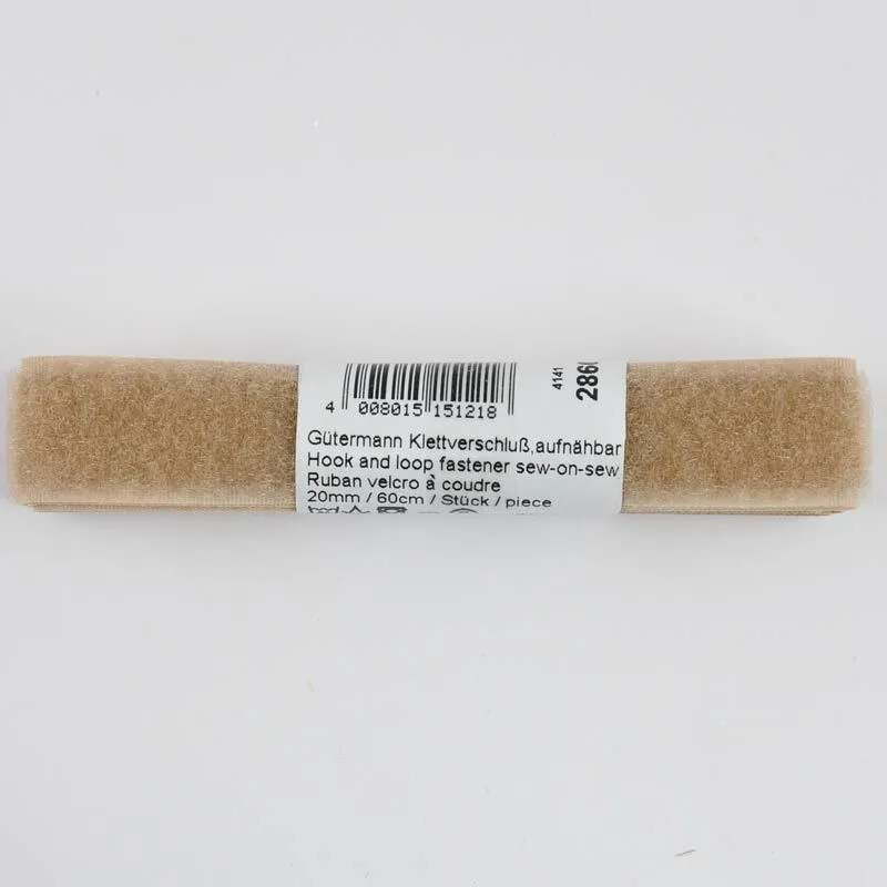 Gütermann Gütermann Klettverschluss beige 20mm 60cm, Beige, – Produktbild 1 von 1