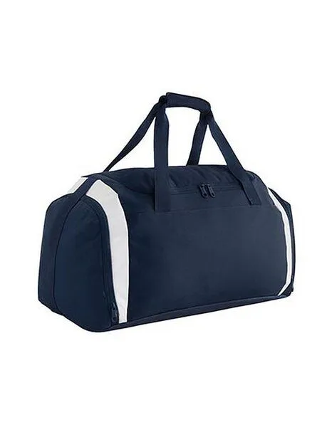 BagBase BagBase Sporttasche Reisetasche Weekender Teamwear Schuhfach Recyceltes Polyester, Navy/weiss, – Produktbild 2 von 3