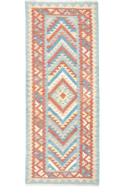 Rugtales Kelim Gashgai Blau „Rugtales“ aus Schurwolle, 81x203 cm, Blau, – Produktbild 3 von 4