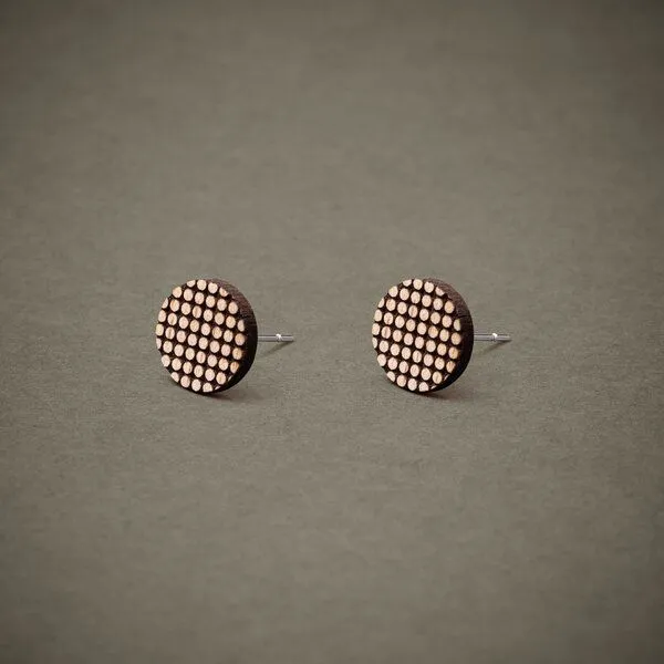 feinformart feinformart Ohrstecker aus Holz Dotwork 9mm – Produktbild 1 von 3