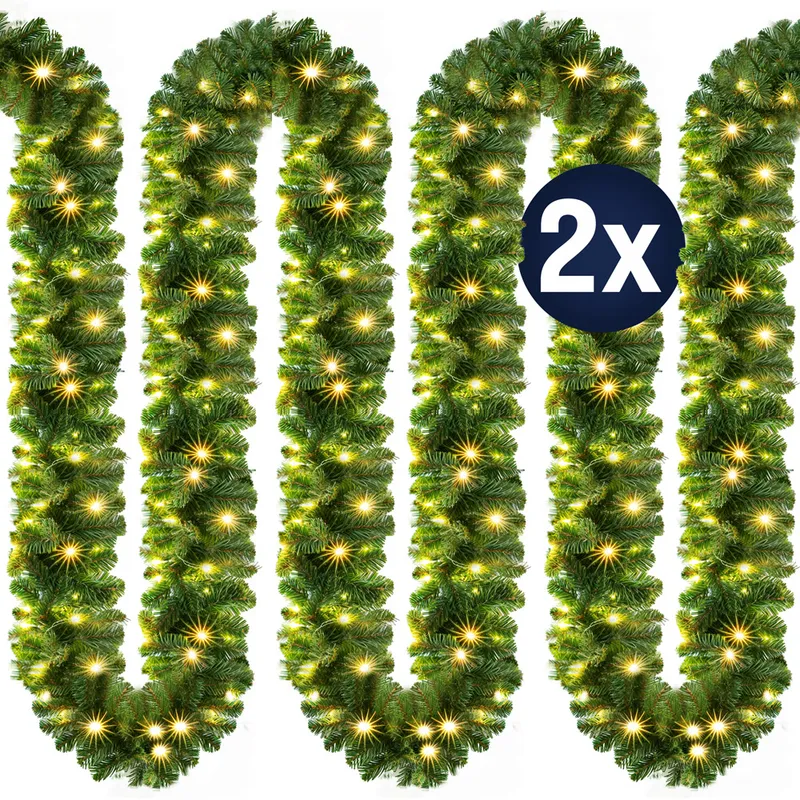 Casaria® Weihnachtsgirlande 5m 2er-Set In-/Outdoor – Produktbild 2 von 2