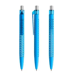 prodir prodir® Druckkugelschreiber QS40 Soft Touch PRT Push, blaue Mine, cyanblau/silber satiniert – Produktbild 1 von 1