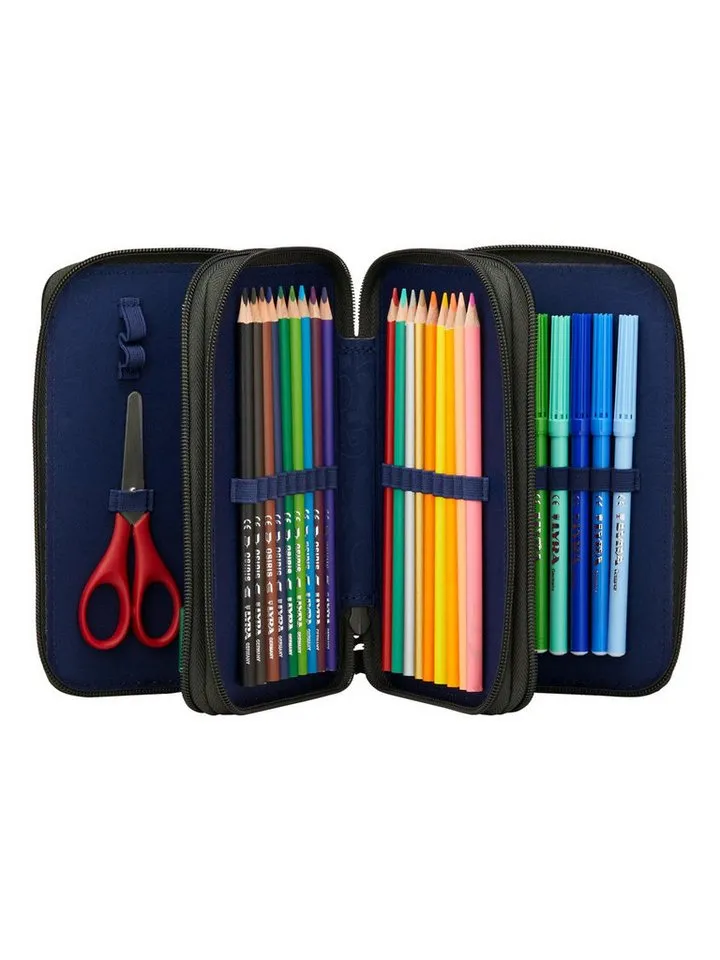 Ergobag Ergobag Federmäppchen Maxi Mäppchen, (1-tlg), mit Stiften befüllt, Grau, – Produktbild 2 von 7
