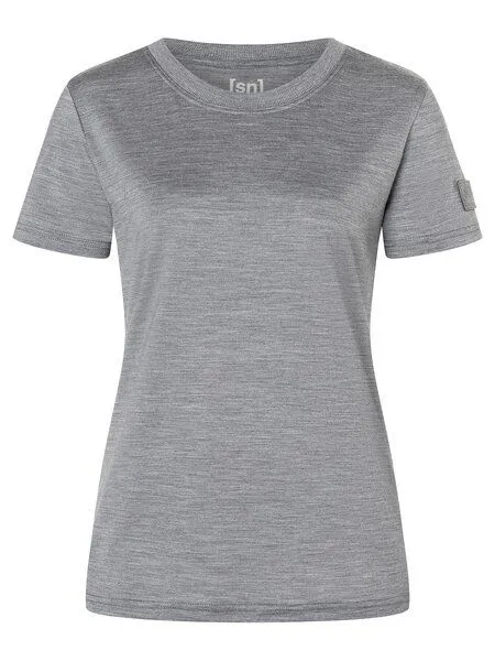 Super.Natural Super.Natural T-Shirt Casual Rib Bio J Tee für Damen, Merino, Cashmere grey melange, – Produktbild 3 von 4