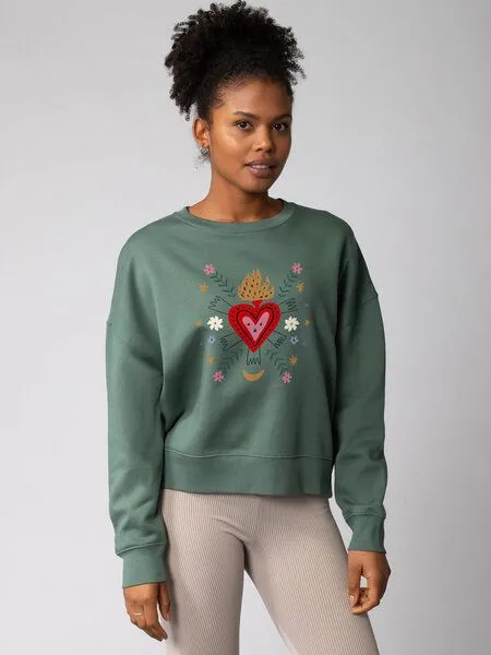 watapparel watapparel Sweatshirt Frauen Love and flex, Green bay, – Produktbild 2 von 2