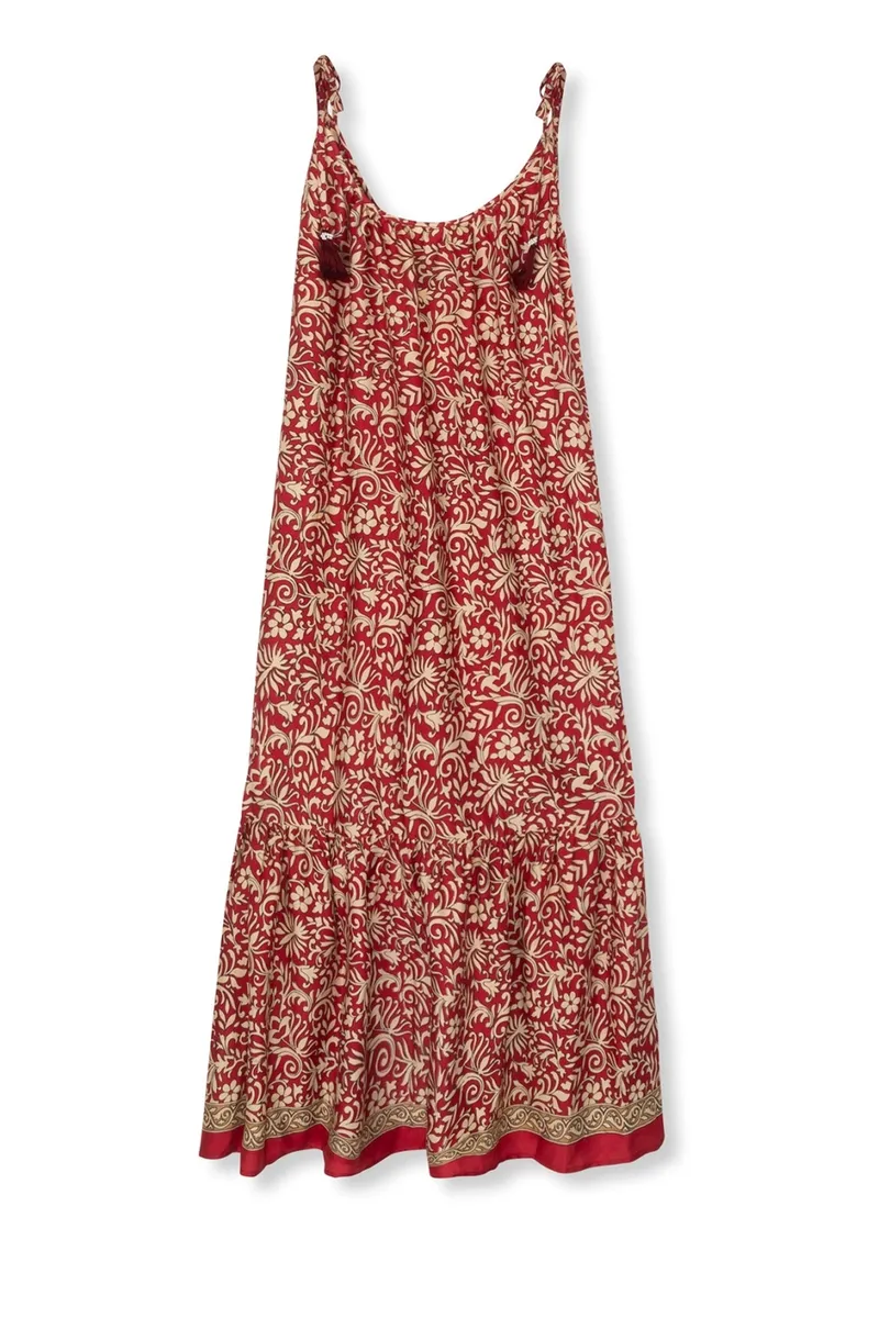 el.résidu el.résidu Damen vegan Kleid Myra Rot, Beige, – Produktbild 2 von 2