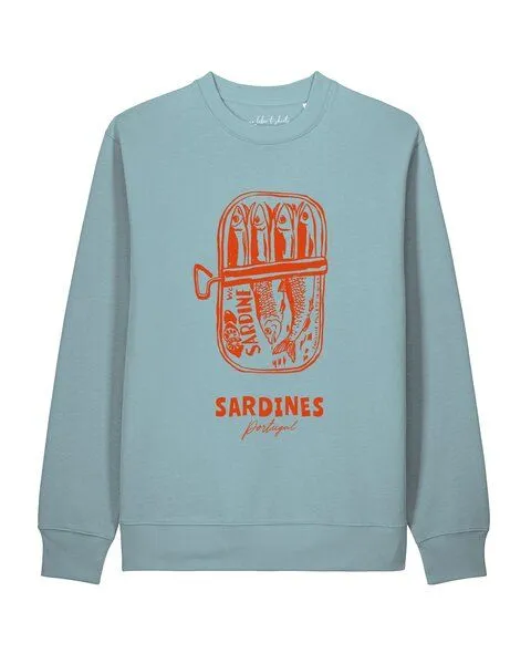 watapparel watapparel Sweatshirt Unisex Sardines Portugal, Pebble blue, – Produktbild 1 von 2