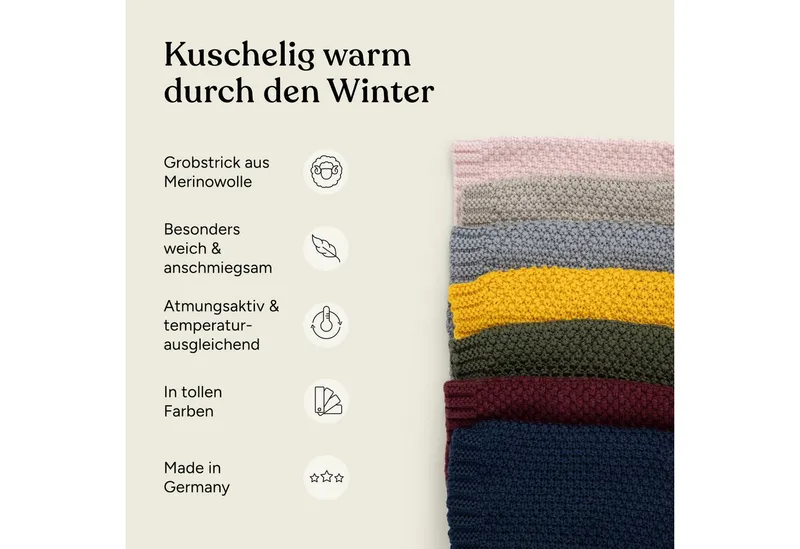 Ehrenkind Strickschal Schlauchschal für Kinder, aus Merino Schurwolle, (Grobstrick), Grau, – Produktbild 3 von 5