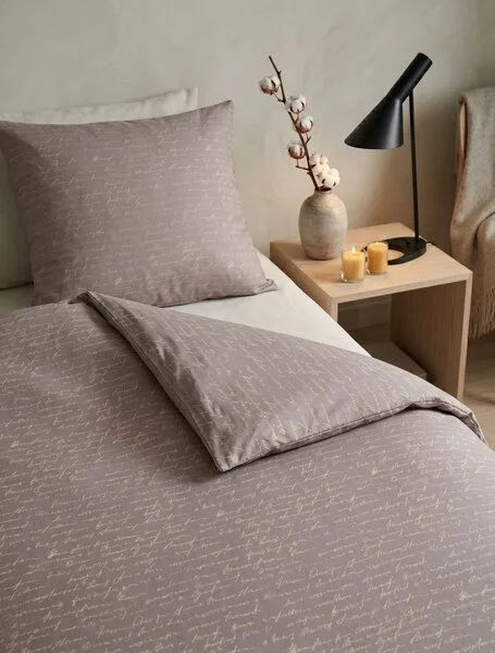 Nature by Adam Nature by Adam Bettwäsche 2tlg aus Leinen und Bio-Baumwolle - Made in Germany - Scribble, Lila, – Produktbild 1 von 4