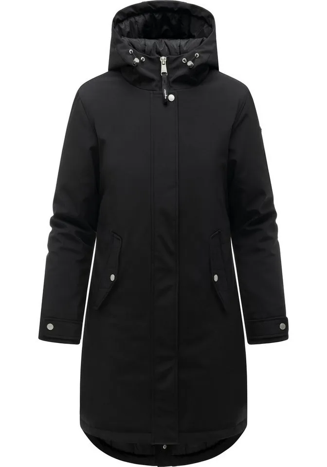 ragwear ragwear Softshellmantel Itiga Wasserdichter Übergangsmantel mit Taillenzugband, Schwarz, – Produktbild 2 von 4