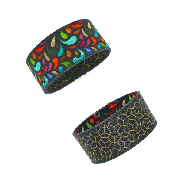 Seegarn Seegarn Wende-Armband 3cm, Paisley gr (schwarz) / waben (schwarz), – Produktbild 1 von 1