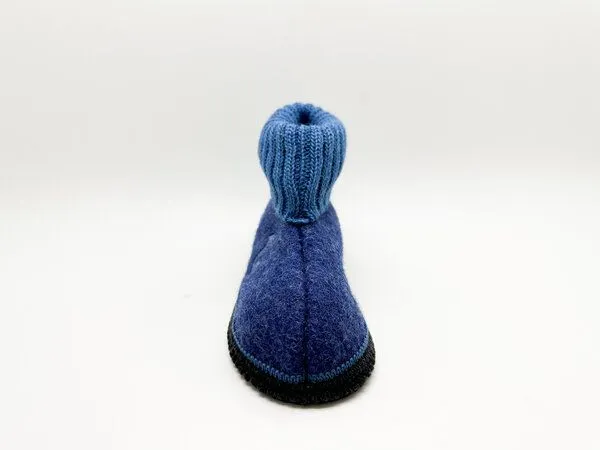 thies Kids "thies ® Mountain Wool Slipper Boot" aus reiner, ökologischer Schurwolle, made in Austria, Denim blue (blau), – Produktbild 3 von 4