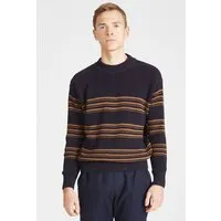 Givn Berlin Givn Berlin Herren Strickpullover mit Streifen aus Bio-Baumwolle - KAY, Blau (midnight blue / caramel), – Produktbild 1 von 1