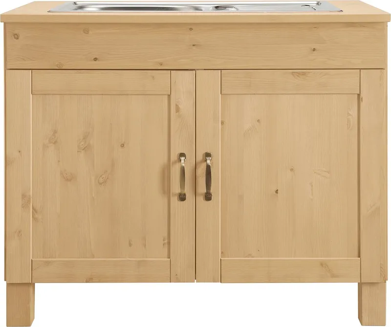 Home affaire Spülenschrank Alby Breite 100 cm, 1 Fach, Beige, – Produktbild 3 von 5