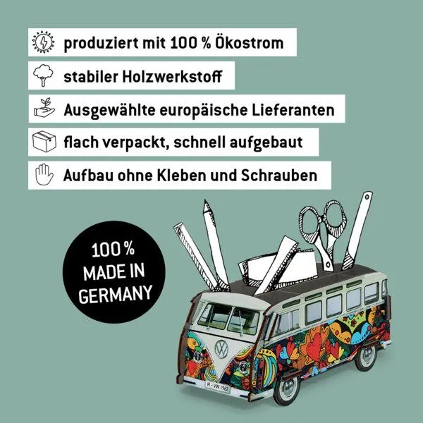 WERKHAUS WERKHAUS Stiftebox VW T1 - Popart Herzen – Produktbild 3 von 3