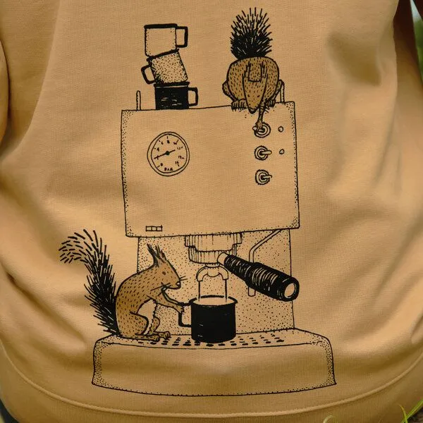 Cmig Cmig Kaffee-Hörnchen Kapuzenjacke unisex für Kaffeefreunde, Latte (beige), – Produktbild 2 von 4