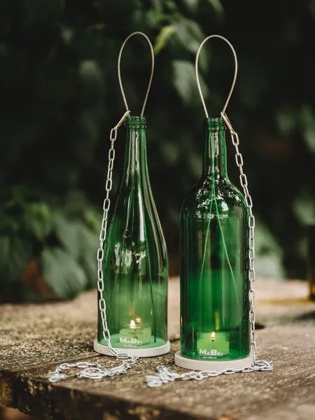 MaBe MaBe Hänge Windlicht - KLASSIK - schlicht, schön & nachhaltig - tolles Geschenk, Grün, – Produktbild 3 von 4