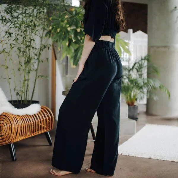 NORDLICHT NORDLICHT Damen Palazzo Hose Nora aus 100% Tencel, Grün, – Produktbild 3 von 4