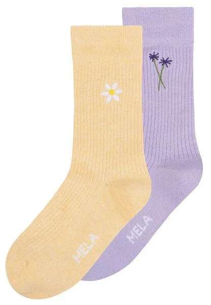 MELA MELA Gerippte Socken Stickerei Bundle, Daisy / twin flower, – Produktbild 1 von 3