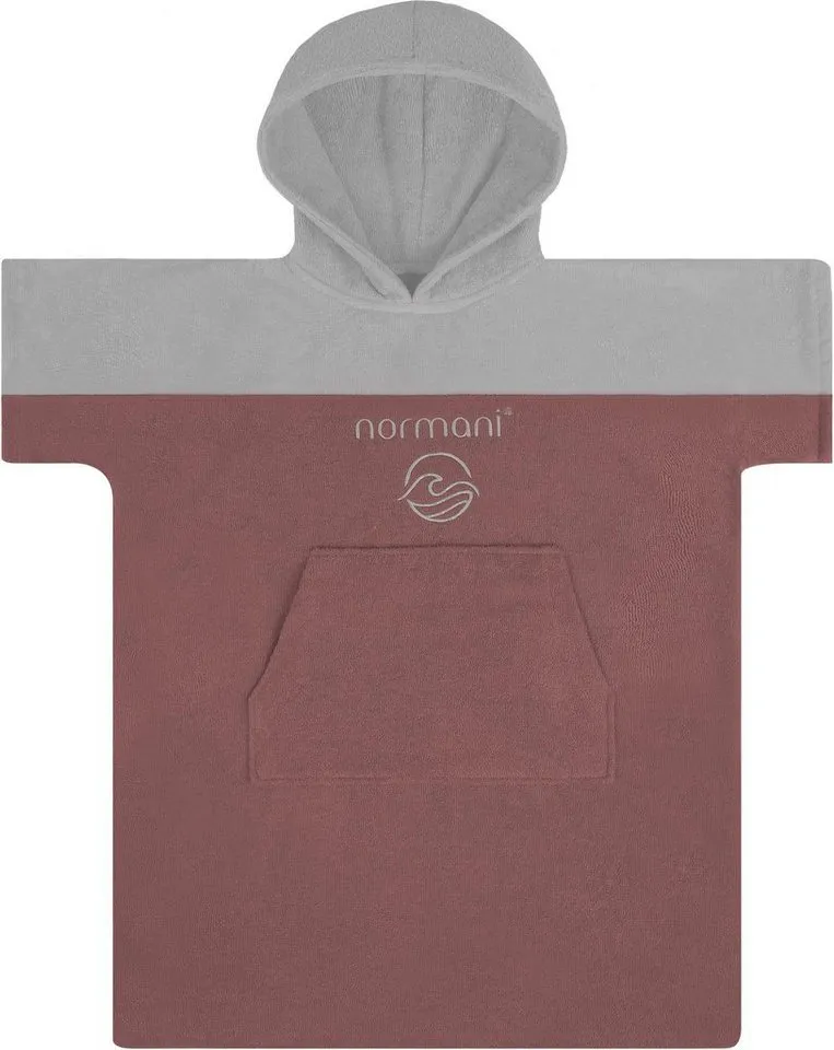 normani Badeponcho Kinder Badeponcho -Puwai- (10-13 Jahre), Bio-Baumwolle, Kapuze, Schlupf, Badeponcho aus 100 % Bio-Baumwolle, Rosa, – Produktbild 3 von 5