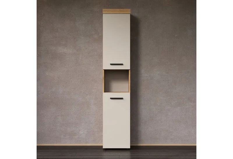 trendteam Hochschrank Badhochschrank Evoke Oak Melamin & Kaschmir B/H/T: 36 / 184 / 31 cm, Braun, – Produktbild 3 von 3