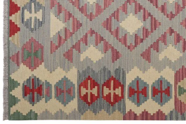 Rugtales Kelim Gashgai „Rugtales“ aus Schurwolle, Grau, – Produktbild 4 von 4