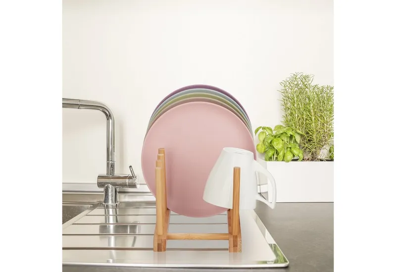 RELAXDAYS RELAXDAYS Geschirrständer Bambus Abtropfgestell, Braun, – Produktbild 2 von 5