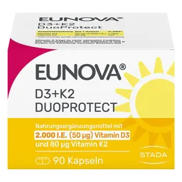 Eunova Eunova DuoProtect Vitamin D3+K2 2000IE/80UG – Produktbild 1 von 1
