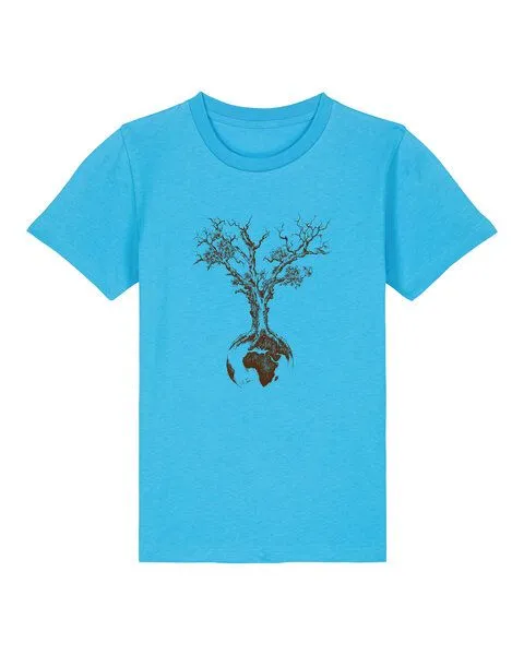 Life-Tree Life-Tree Shirt aus Biobaumwolle Fairwear für Kids "Weltenbaum" in verschiedenen Farben, Bright blue, – Produktbild 1 von 1