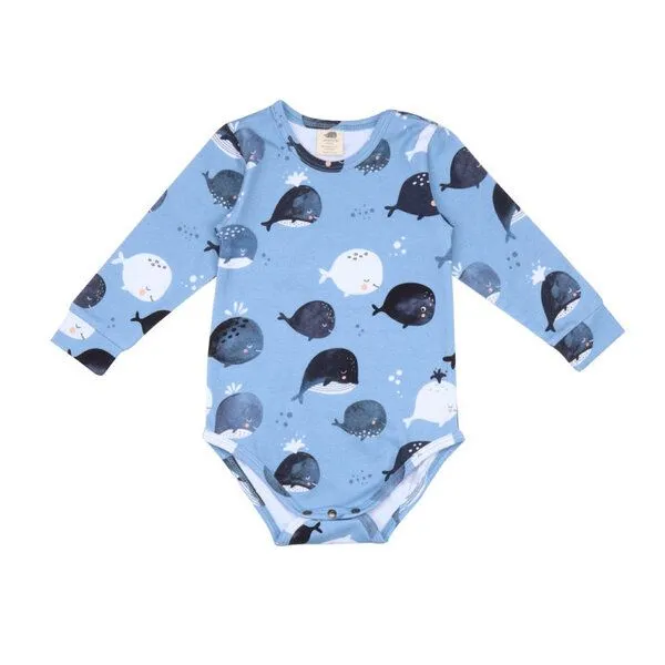 Walkiddy Walkiddy Baby Body Langarm *Cute Whales* Gots & Bio – Produktbild 1 von 2