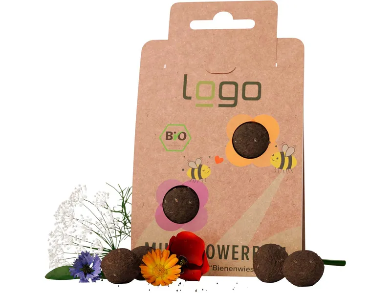 Bio-Blumensamen 'Mini Flowerball' inkl. 1-4-farbigem Aufdruck – Produktbild 1 von 1