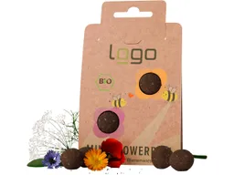 Bio-Blumensamen 'Mini Flowerball' inkl. 1-4-farbigem Aufdruck – Produktbild 1 von 1