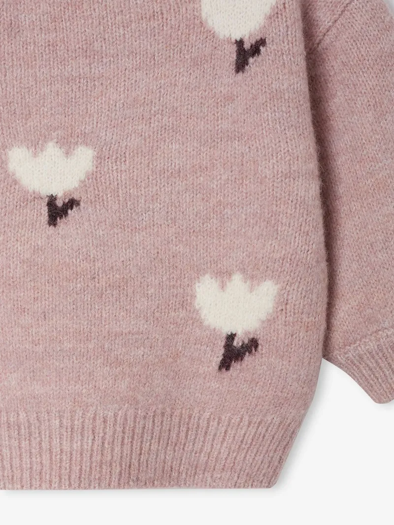 Vertbaudet Vertbaudet Baby Pullover mit Jacquard-Muster, Altrosa, – Produktbild 3 von 4