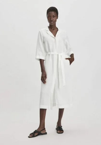 hessnatur hessnatur Kleid Midi Relaxed aus TENCEL Lyocell mit Leinen, Naturweiss, – Produktbild 1 von 4