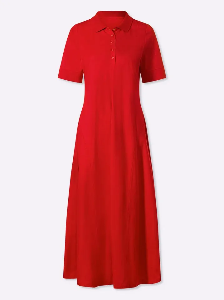 heine heine Jerseykleid Jersey-Kleid Kurzarm, Rot, – Produktbild 4 von 5