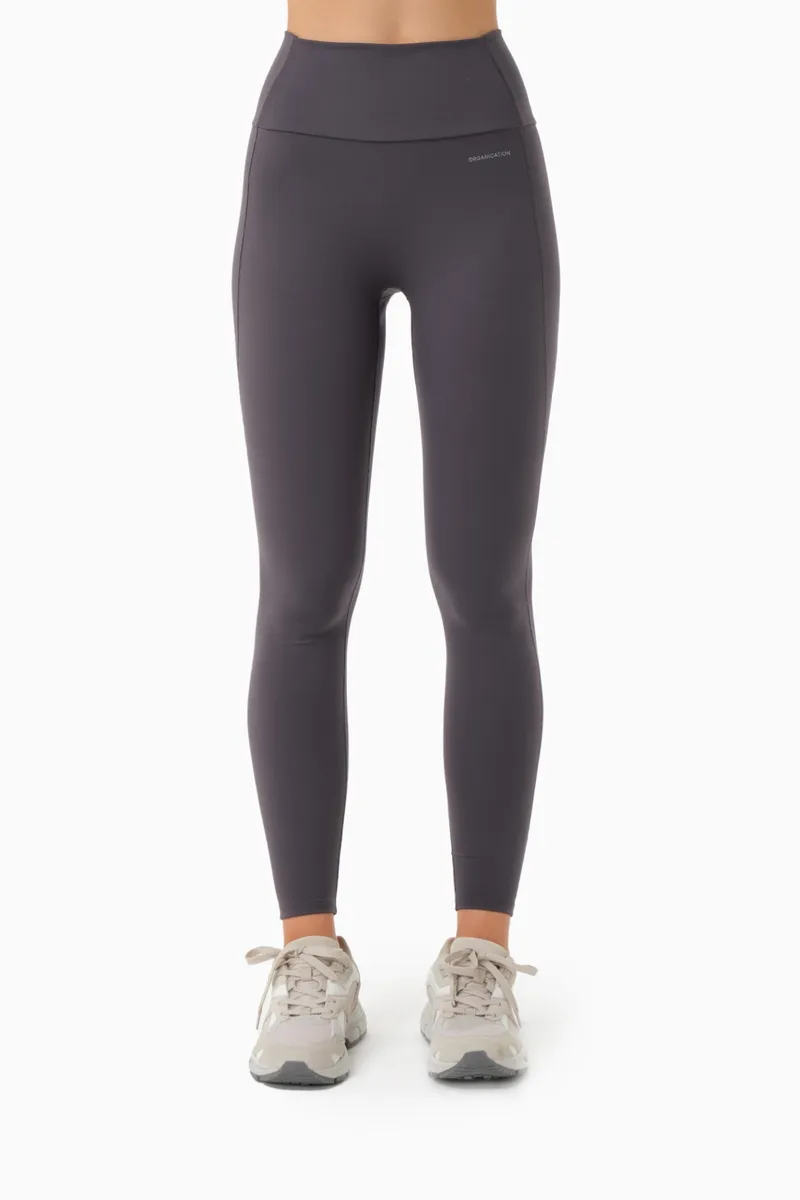 ORGANICATION ORGANICATION Damen vegan Leggings Hohe Taille Linnda Shadow, Grau, – Produktbild 2 von 2