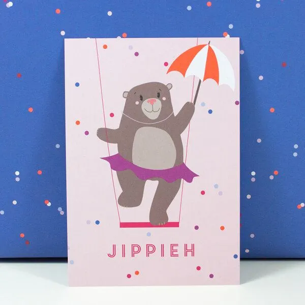 Bow & Hummingbird Bow & Hummingbird Postkarte Jippieh – Produktbild 1 von 2
